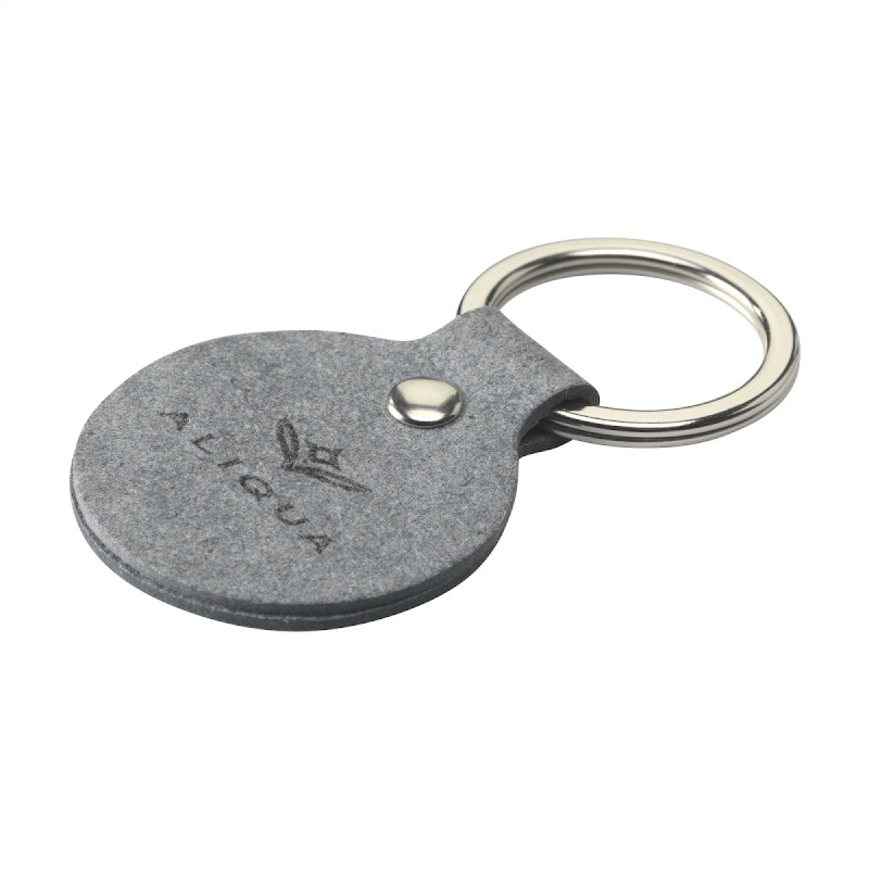 Recycled Denim Textile Keyring Round porte-clés