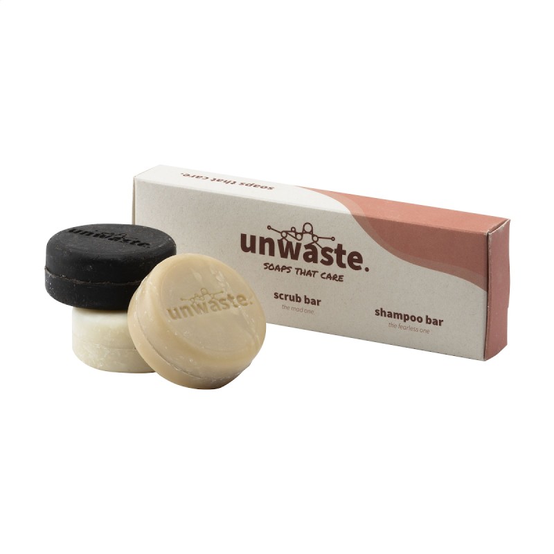 Unwaste Soap Set savon, d'écorce et shampoing